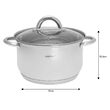 Set de 3 oale din inox cu capac sticla, dimensiuni 16cm, 18cm, 20 cm, gri, Kinghoff