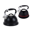  Fierbător tradițional cu fluier fabricat din inox, ceainic 2.7 litri, 22-22.5 cm, negru, Klausberg