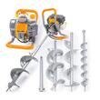 Motoburghiu, freza foreza pentru pamant, putere 6 CP, 3 burghie + prelungitor incluse, Powermat