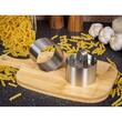 Set 2 forme rotunde culinare din inox cu piston pentru modelarea si decorarea mancarurilor, 7.6 x 5 cm, Kinghoff 