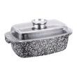 Vas termorezistent, recipient cu capac pentru cuptor, strat antiaderent marmura, capacitate 4.5 litri, 32x21x10.5 cm, Klausberg