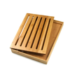 Tocator din bambus, pentru paine, cu tava, 37 x 23,5 x 3 cm, Kinghoff