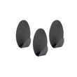 Set 3 agatatori cuier autoadezive, ovale, negru Sepio
