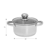 Oala cu capac din inox, capacitate 1.5 litri 16 cm, Kinghoff