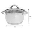 Set de 3 oale din inox cu capac sticla, dimensiuni 16cm, 18cm, 20 cm, gri, Kinghoff