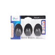 Set 3 agatatori cuier autoadezive, ovale, negru Sepio
