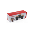 Recipiente pentru depozitat cafea, ceai, zahar, inox-bambus, negru, 3 piese, Klausberg
