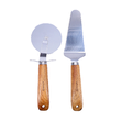Set 2 piese pentru taiere si servire pizza, otel- lemn, Kassel
