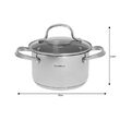 Oala din inox cu capac din  sticla, 16cm 1.8litri, compatibila cu toate tipurile de aragaz, Klausberg