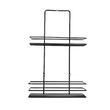Raft pentru baie cu doua etajere, 37x8x23 cm, metalic, negru Sepio
