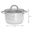 Set de 3 oale din inox cu capac sticla, dimensiuni 16cm, 18cm, 20 cm, gri, Kinghoff