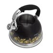  Fierbător tradițional cu fluier fabricat din inox, ceainic 2.8 litri, 22-22 cm, negru, Klausberg