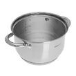 Set de 5 oale din inox cu capac sticla, dimensiuni 16cm, 16cm, 18cm, 20cm, 24 cm, Kinghoff