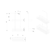 Raft pentru baie cu doua etajere, 37x8x23 cm, metalic, negru Sepio
