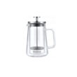 Infuzor transparent, din sticla, cu perete dublu, pentru cafea, ceai si lapte, 350ml, Klausberg