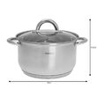 Set de 6 oale din inox cu capac sticla, fund termic multistrat, Kinghoff