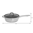Set de 6 oale din inox cu capac sticla, fund termic multistrat, Kinghoff