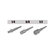 Set 3 adaptoare hexagonale pentru chei tubulare, 1/4", 3/8", 1/2", Verke