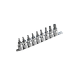 Set chei tubulare tip torx, TX20 - TX60, 1/2", 9 piese, Asta