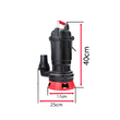 Pompa submersibila pentru apa murdara, 2" capacitate 6000 l/h, putere motor 750 W, Red Technic