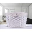Cos organizator pentru cosmetice, oval, alb, 35x24x16 cm, Sepio
