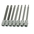 Trusa chei hexagonale biti, 3/8", lungi 83-110 mm, 7 piese, Satra