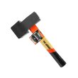 Ciocan din cauciuc cu cap dreptunghiular, 2000 g negru, maner din lemn, Verke
