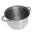 Set de 5 oale din inox cu capac sticla, dimensiuni 16cm, 16cm, 18cm, 20cm, 24 cm, Kinghoff