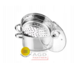 Oala pentru fiert la abur, din inox, cu capac, 5 litri, 24 cm, Kinghoff