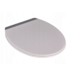 Capac WC inchidere silentioasa, duroplast alb, aplicatii gri, placa antibacteriana, Sepio