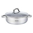 Oala din inox cu capac din sticla, 26cm,Fund termic multistrat, 4.6l Klausberg