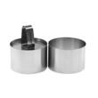 Set 2 forme rotunde culinare din inox cu piston pentru modelarea si decorarea mancarurilor, 7.6 x 5 cm, Kinghoff 