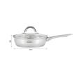 Tigaie inox, cu insertie pentru oua, compartimente pentru 4 oua, capac din sticla, 20 x 5.5 cm, Klausberg