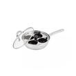 Tigaie inox, cu insertie pentru oua, compartimente pentru 4 oua, capac din sticla, 20 x 5.5 cm, Klausberg