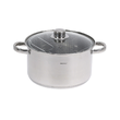 Oala din inox cu sita-cos pentru prajit, cu capac sticla, 24 cm 5.5l itri Kinghoff