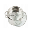 Oala pentru fiert la abur, din inox, cu capac, 5 litri, 24 cm, Kinghoff