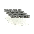 Set de 16 recipiente din otel inoxidabil si sticla, cu suport, pentru contimente, 17 x 20 cm, Klausberg