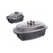 Vas termorezistent, recipient cu capac pentru cuptor, strat antiaderent marmura, capacitate 4.5 litri, 32x21x10.5 cm, Klausberg
