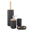 Suport din ceramica pentru periute dinti, pensule, negru, Sepio