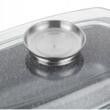 Vas termorezistent cu capac din aluminiu dreptunghilar pentru cuptor, 32 x 11 cm, capacitate 4.5 litri, alb, Vulcano Florina