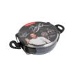 Oala joasa din aluminiu forjat, cu capac, 24cm, 2.3L, invelis antiaderent negru si manere izolate termic, design modern, calitate superioara, Florina Delux