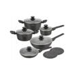 Set 12 piese, oala cu capac 4.4l, 2.4l, 1.2l, tigaie 28cm, 24cm, aluminiu turnat,  marmorate, Klausberg