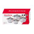 Set 4 oale cu capac, inox, 2.1l, 2.9l, 3.9l, 6.6l, fund multistrat termic, Klausberg