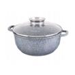 Set 3 oale marmorate 20cm, 24cm, 28cm, premium din aluminiu acoperite cu marmura, gri, Klausberg