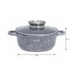 Set 3 oale marmorate 20cm, 24cm, 28cm, premium din aluminiu acoperite cu marmura, gri, Klausberg