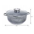 Set 3 oale marmorate 20cm, 24cm, 28cm, premium din aluminiu acoperite cu marmura, gri, Klausberg