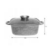Oala cu capac patrata, din aluminiu acoperita cu marmura 28x28cm 6.5litri, gri, Klausberg