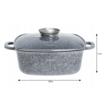 Oala cu capac patrata, din aluminiu acoperita cu marmura 28x28cm 6.5litri, gri, Klausberg