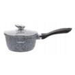 Cratita cu capac si coada, din aluminiu acoperita cu marmura, 1.3litri, 16cm, gri, Klausberg