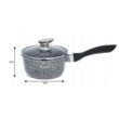 Cratita cu capac si coada, din aluminiu acoperita cu marmura, 1.3litri, 16cm, gri, Klausberg